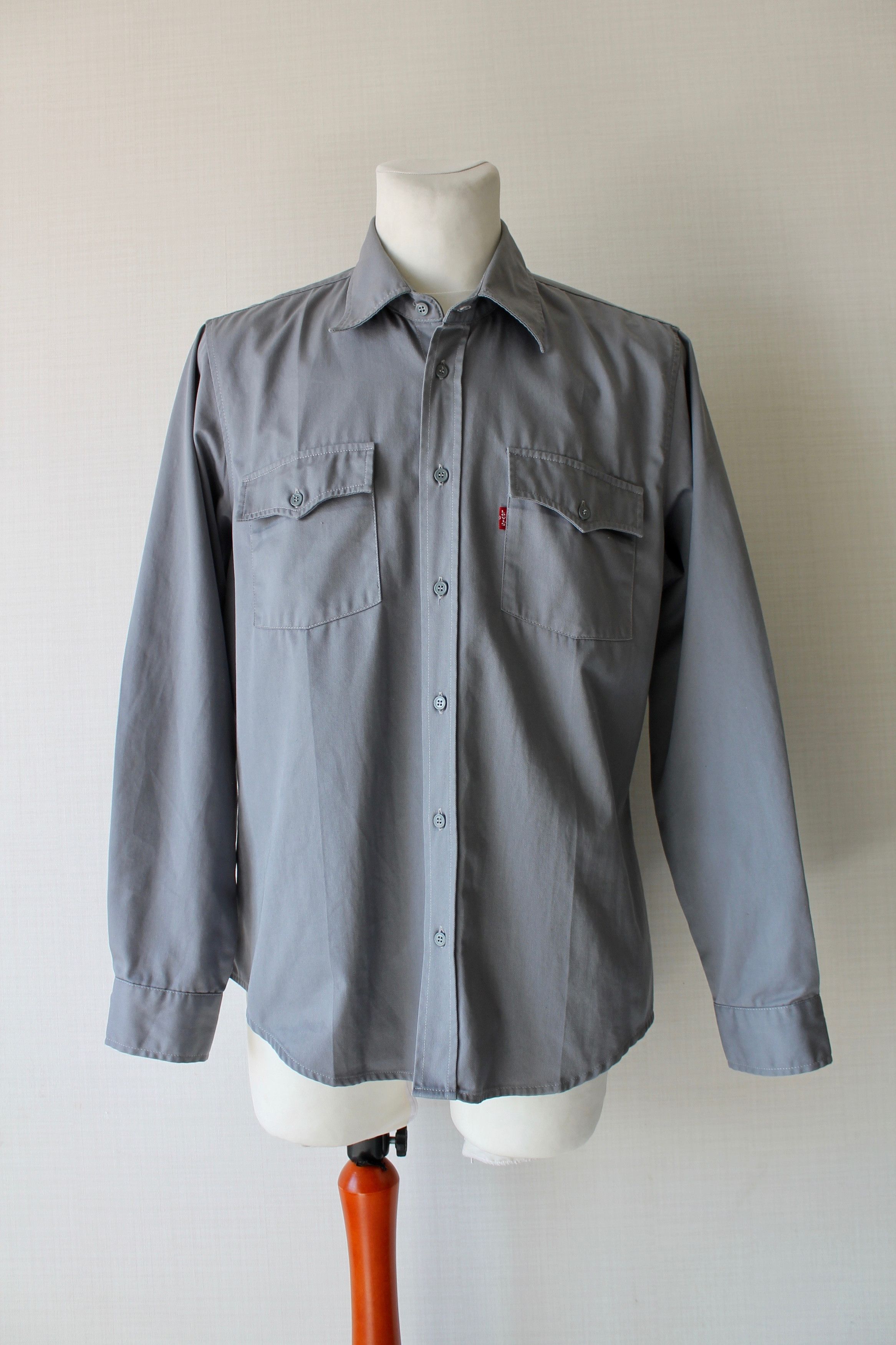 Levi's 90's Levi's Sta Prest Vintage Shirt Long Sleeve XL Size US XL / EU 56 / 4 - 7 Thumbnail