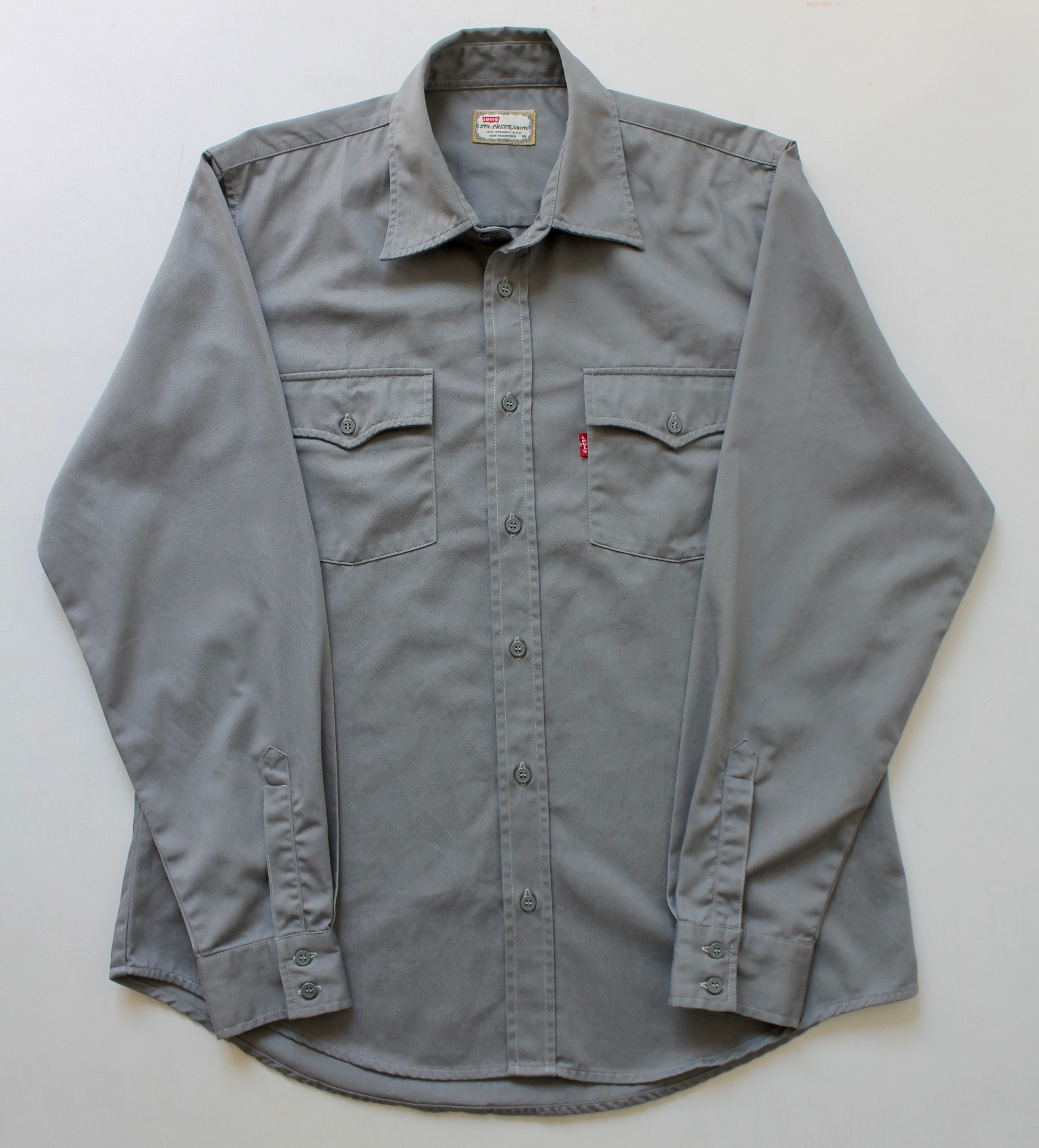 Levi's 90's Levi's Sta Prest Vintage Shirt Long Sleeve XL Size US XL / EU 56 / 4 - 10 Thumbnail