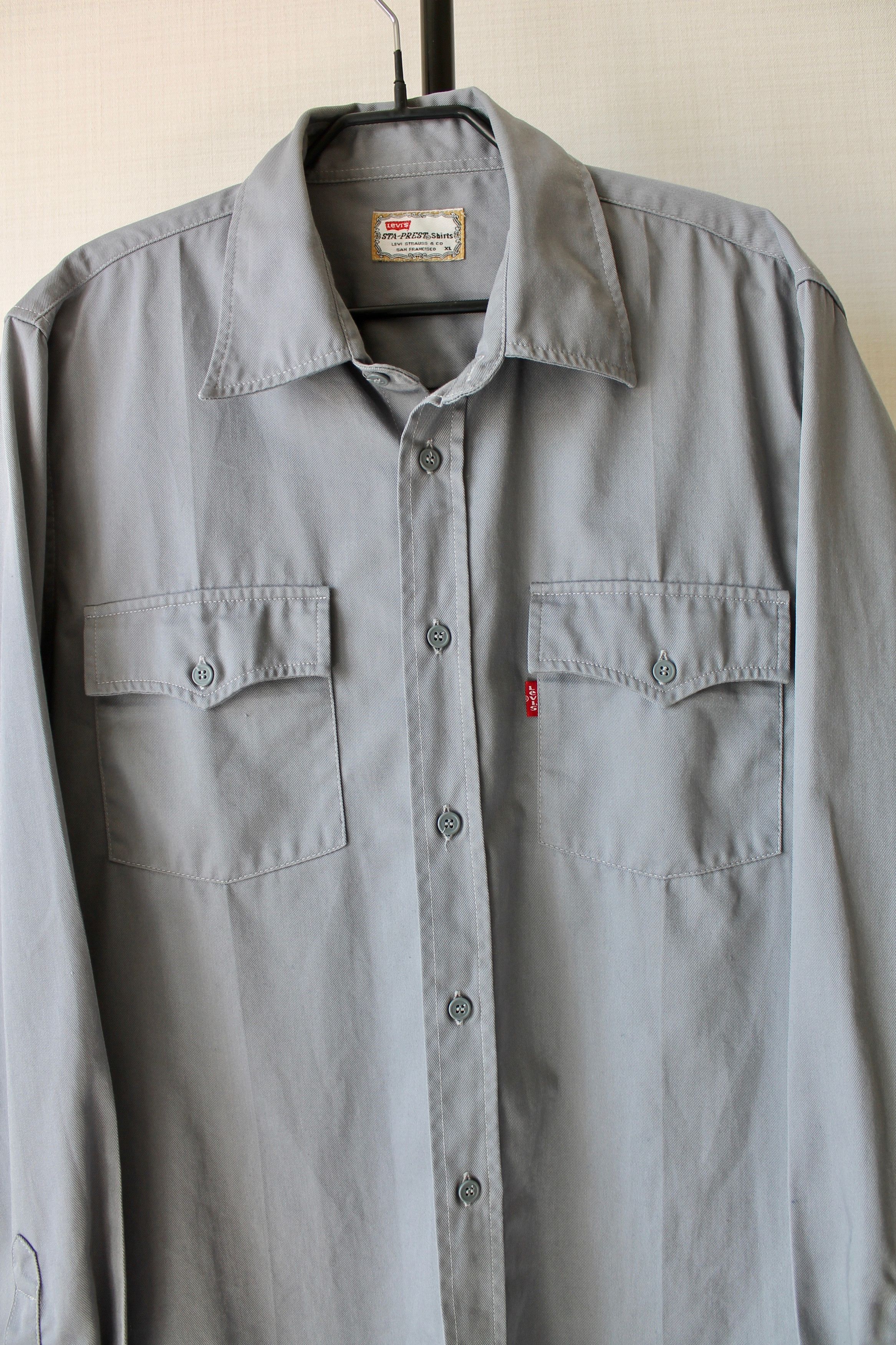 Levi's 90's Levi's Sta Prest Vintage Shirt Long Sleeve XL Size US XL / EU 56 / 4 - 2 Thumbnail