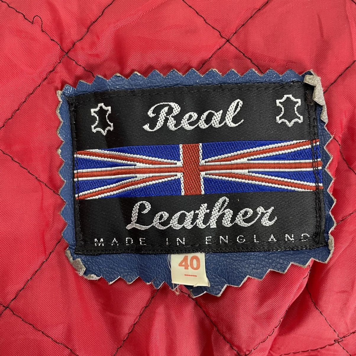 Genuine Leather ☀️ENGLAND REAL LEATHER BIKERS DOUBLE COLLAR JACKET Size US M / EU 48-50 / 2 - 12 Thumbnail