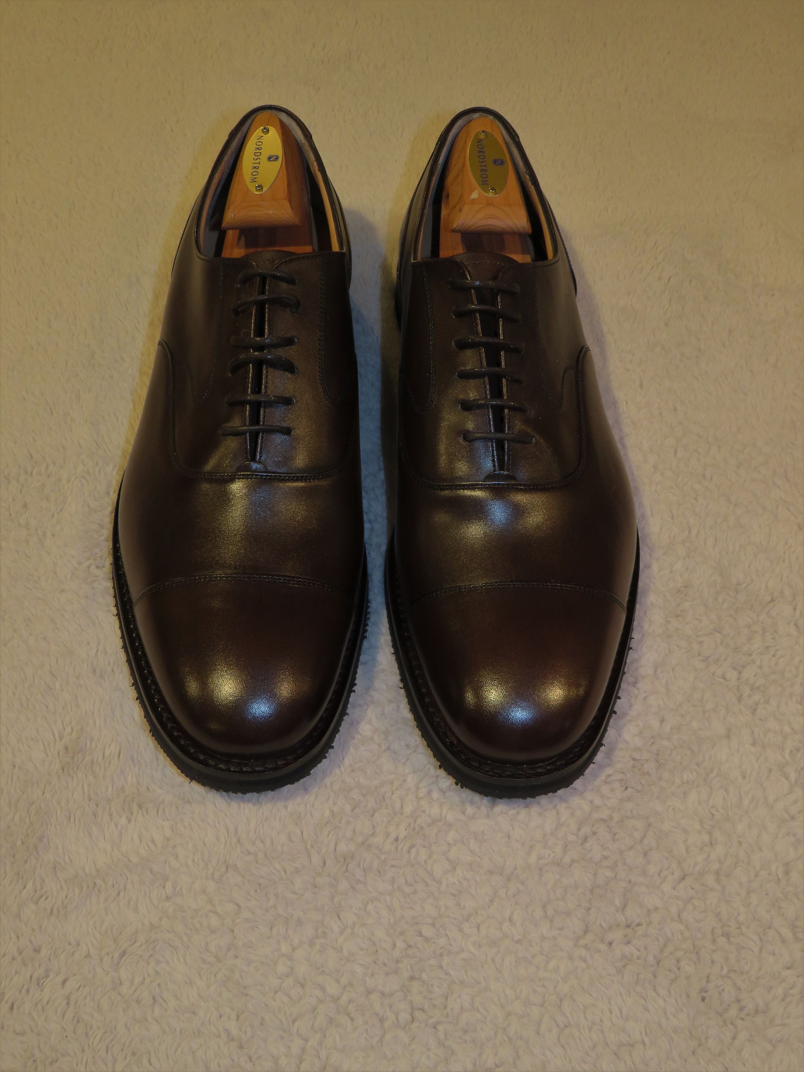 Lancaster Wedge Ebony Brown Leather Oxford US 11 F NWB display picture 2
