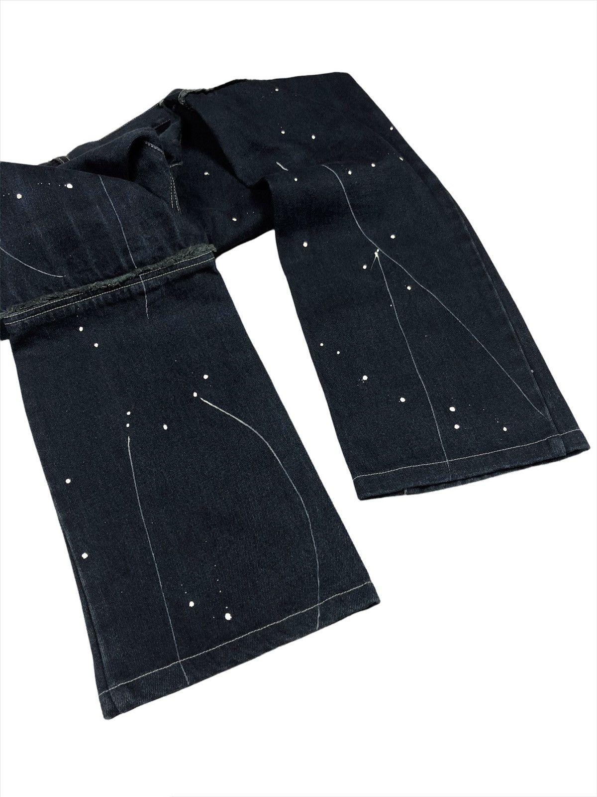 Japanese Brand Vache 🇯🇵 Reconstruct Paint Splatter Denim Undercover Size US 29 - 8 Thumbnail