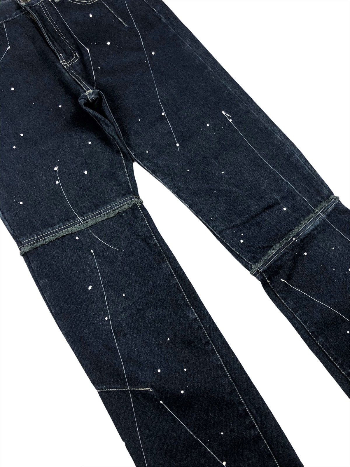 Japanese Brand Vache 🇯🇵 Reconstruct Paint Splatter Denim Undercover Size US 29 - 5 Thumbnail