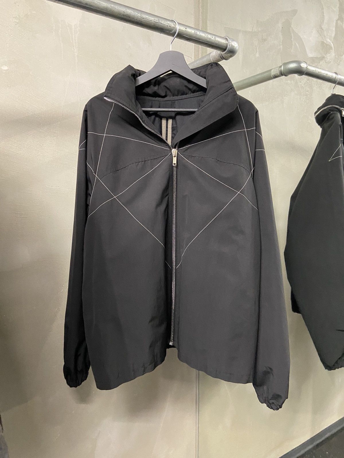 Rick Owens Drkshdw Black Shiny Gimp Cotton Blend Jacket