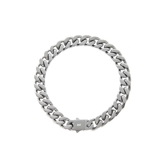 Jewelry × Vintage Fashion Men's Hip Hop Silver Titanium Steel Bracelet Size ONE SIZE - 1 Thumbnail