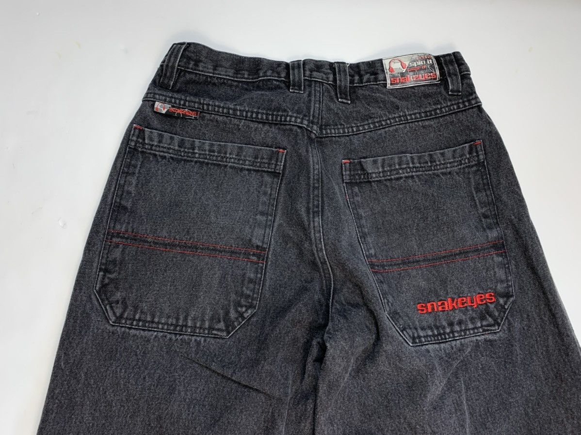 JNCO Vintage Snake Eye Y2K Wide Leg Rave Goth Faded Black Jeans Size US 32 / EU 48 - 4 Thumbnail