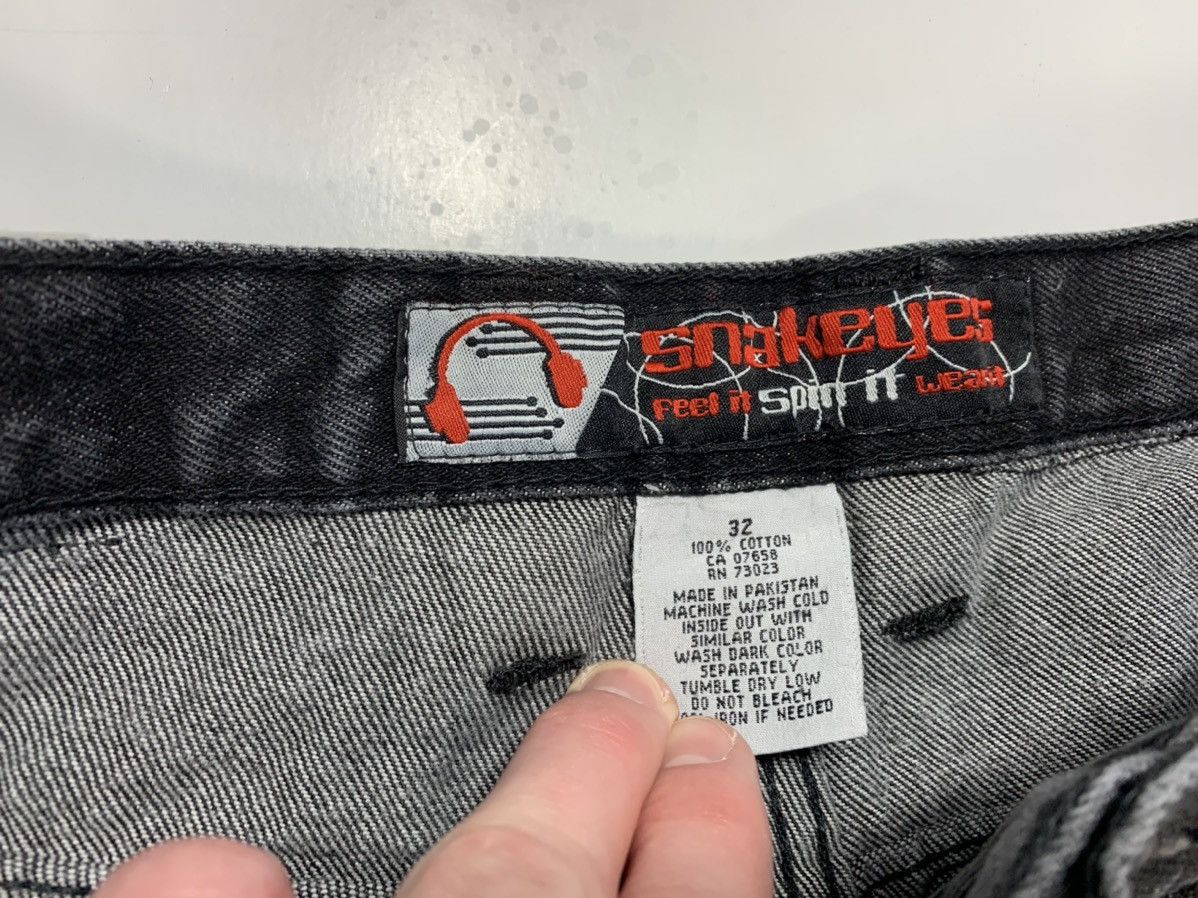 JNCO Vintage Snake Eye Y2K Wide Leg Rave Goth Faded Black Jeans Size US 32 / EU 48 - 9 Thumbnail