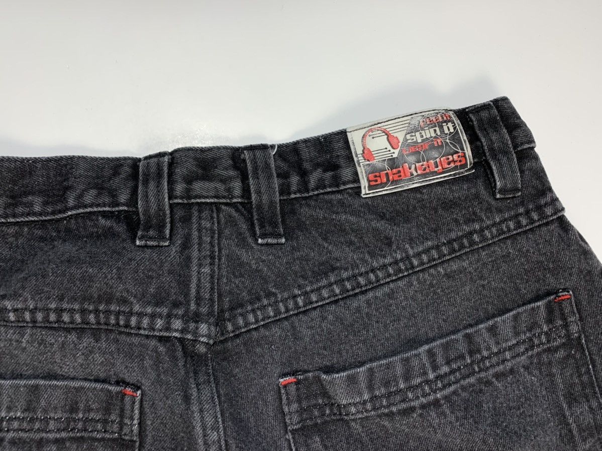 JNCO Vintage Snake Eye Y2K Wide Leg Rave Goth Faded Black Jeans Size US 32 / EU 48 - 6 Thumbnail