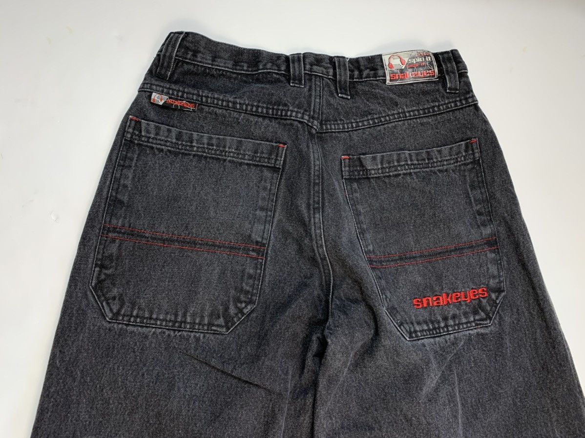 JNCO Vintage Snake Eye Y2K Wide Leg Rave Goth Faded Black Jeans Size US 32 / EU 48 - 5 Thumbnail