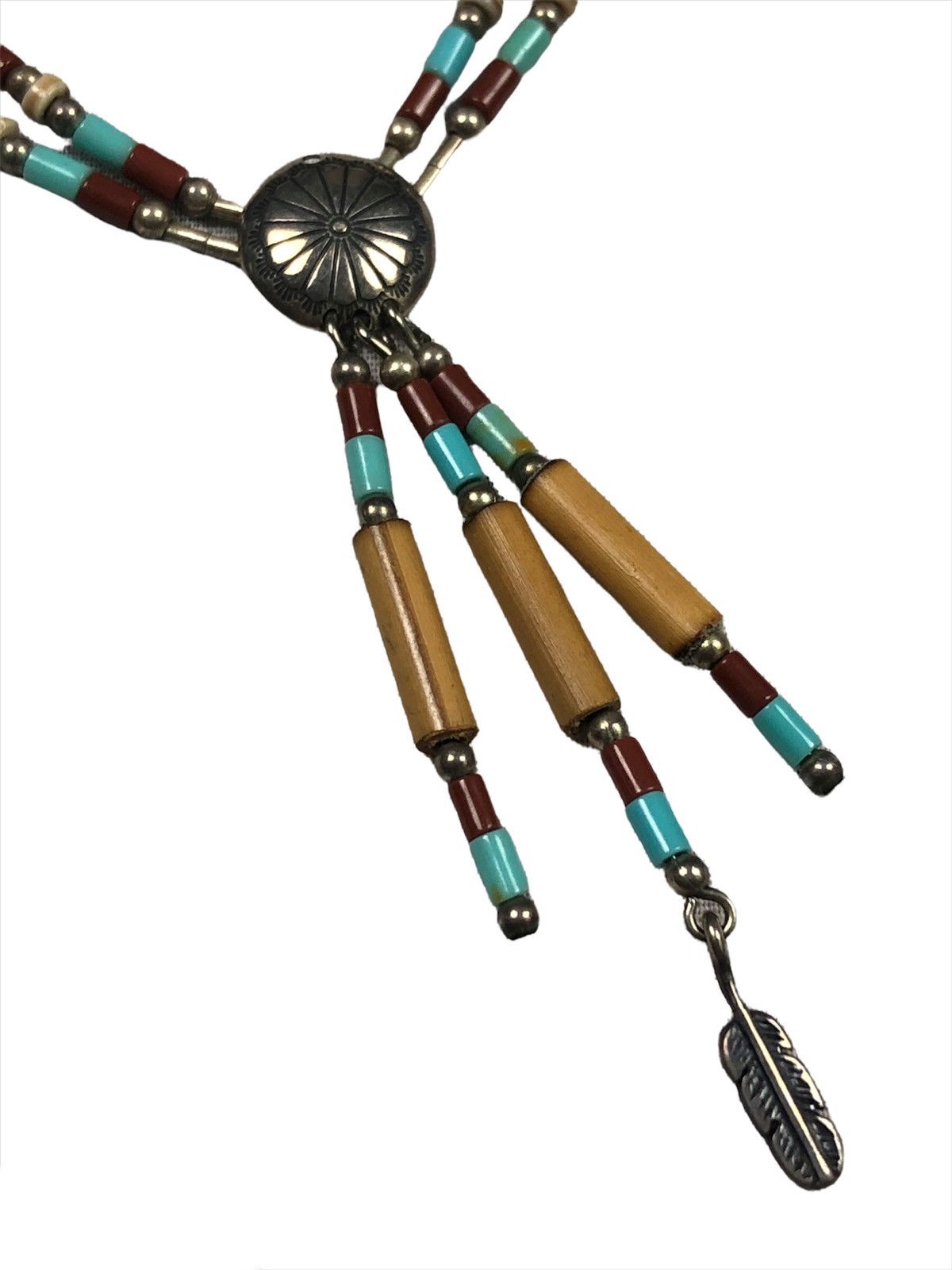 Native Navajo Pattern Necklace & Bracelet 925 Silver Size ONE SIZE - 3 Thumbnail