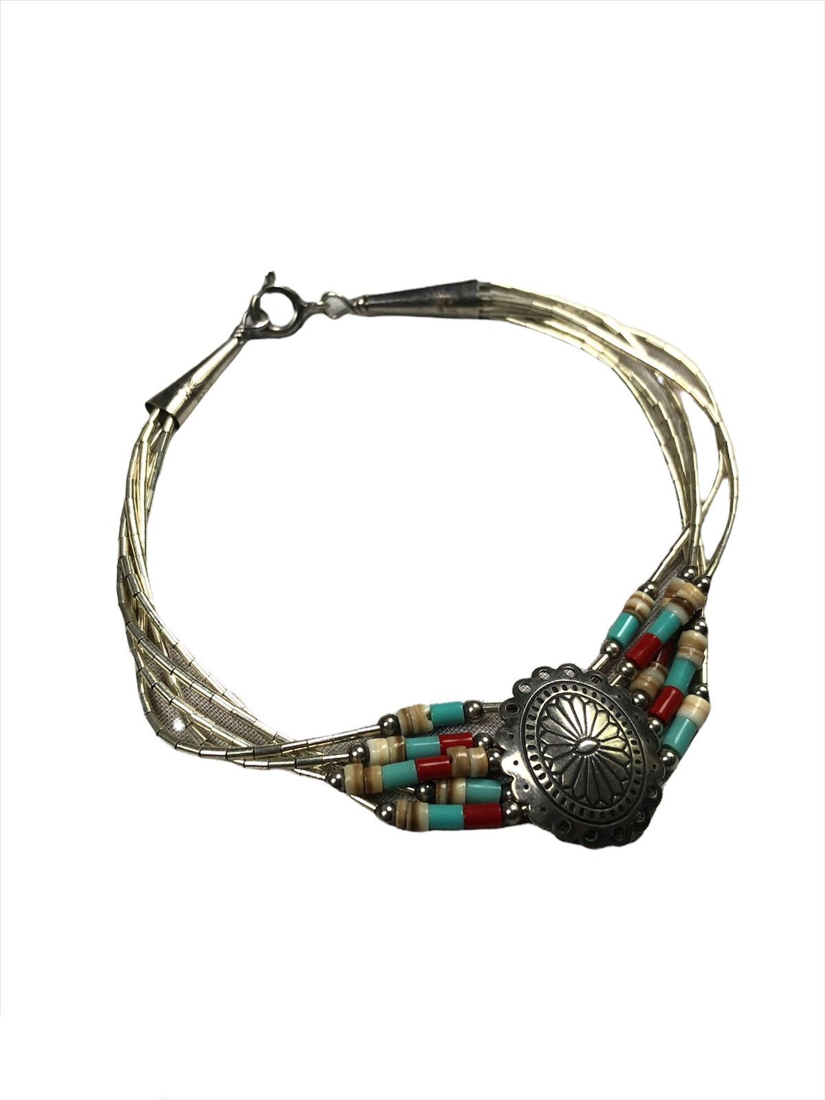 Native Navajo Pattern Necklace & Bracelet 925 Silver Size ONE SIZE - 7 Thumbnail