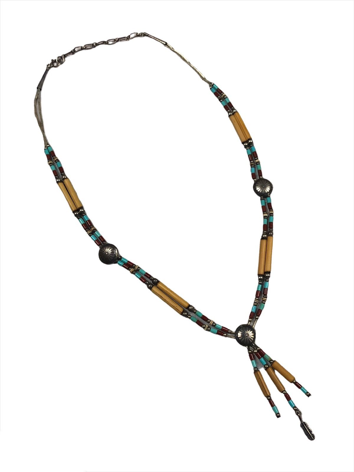 Native Navajo Pattern Necklace & Bracelet 925 Silver Size ONE SIZE - 2 Thumbnail