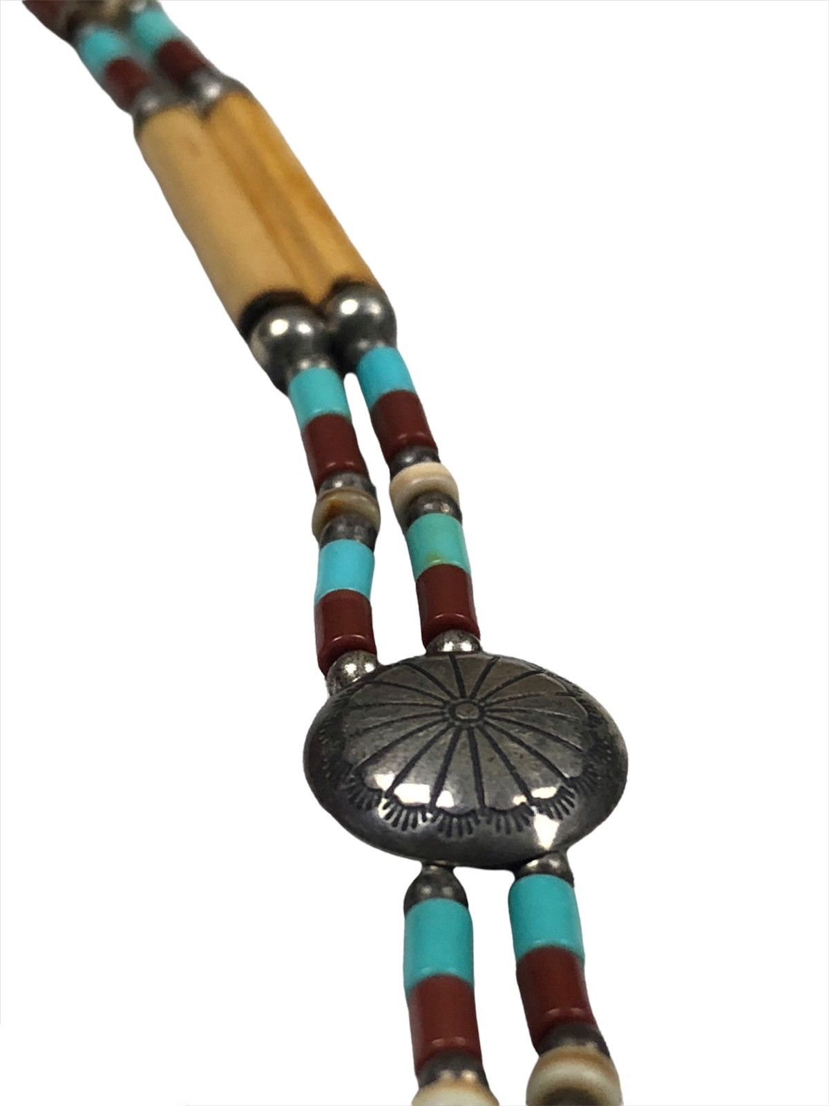 Native Navajo Pattern Necklace & Bracelet 925 Silver Size ONE SIZE - 4 Thumbnail