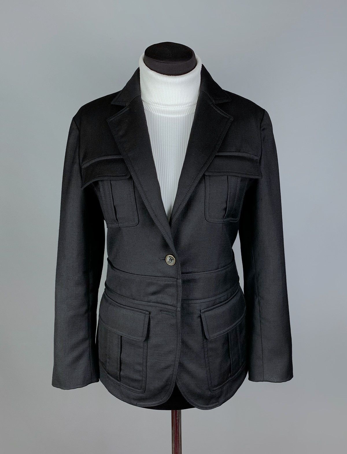 Bally Women's BALLY Black Wool Pocket Blazer Jacket Size US 8 Size M / US 6-8 / IT 42-44 - 1 Thumbnail