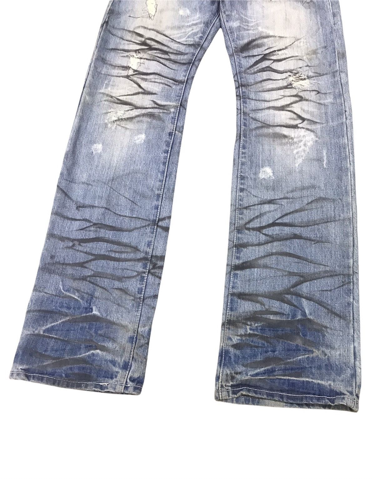 Japanese Brand Rare 🔥Neutral Infinity Distressed Smoke Dirty Wash Denim Size US 30 / EU 46 - 3 Thumbnail