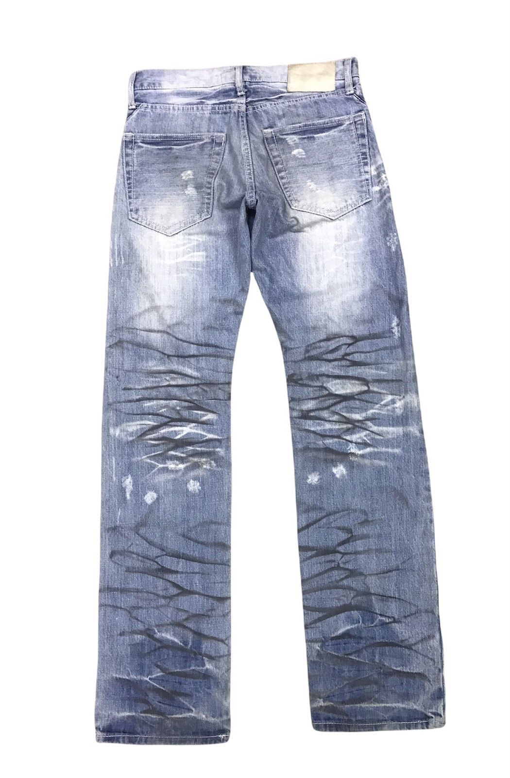 Japanese Brand Rare 🔥Neutral Infinity Distressed Smoke Dirty Wash Denim Size US 30 / EU 46 - 2 Thumbnail