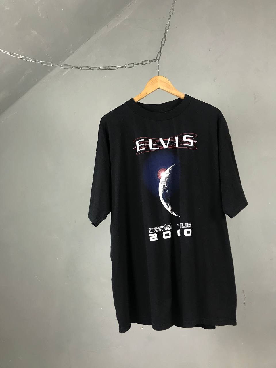 image of Band Tees x Tour Tee Elvis Presley 2000 Vintage Band Tour Tee in Black, Men's (Size 2XL)