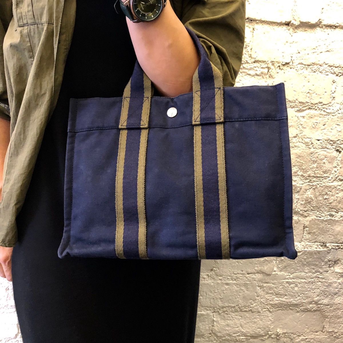 Hermes Vintage Hermes Mini Canvas Tote Bag Size ONE SIZE - 17 Thumbnail