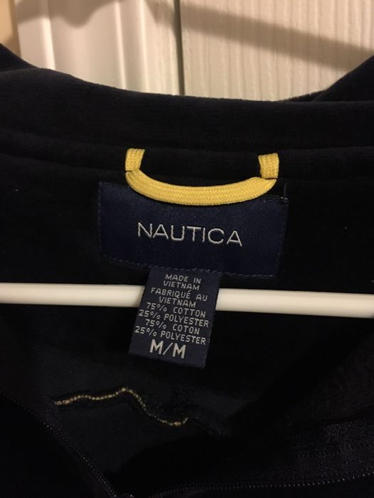 Nautica Early 2000s Navy Velour Half zip | Grailed