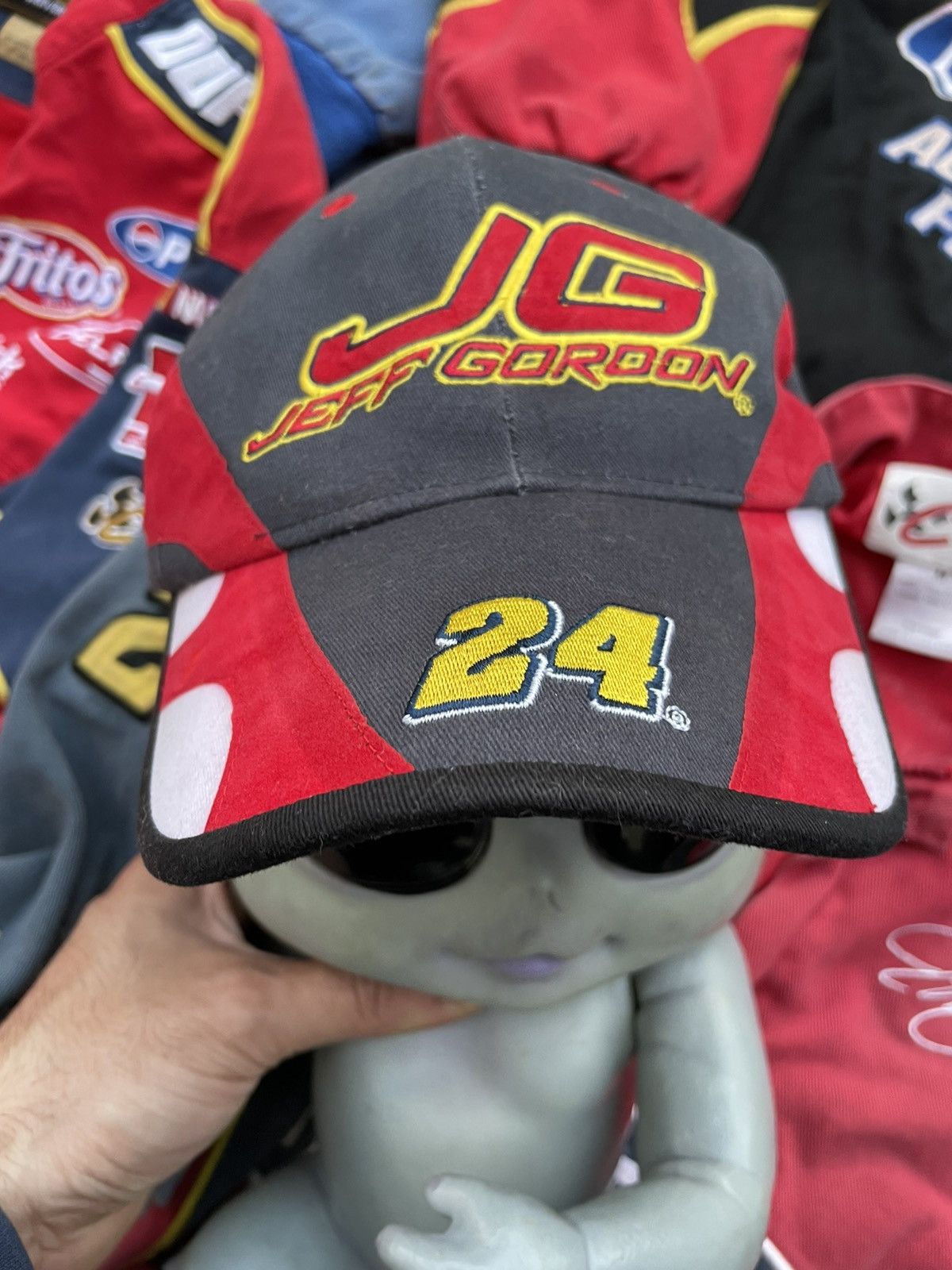 NASCAR 90s Vintage JEFF GORDON Velcro Strap Hat Vintage NASCAR Size ONE SIZE - 1 Thumbnail