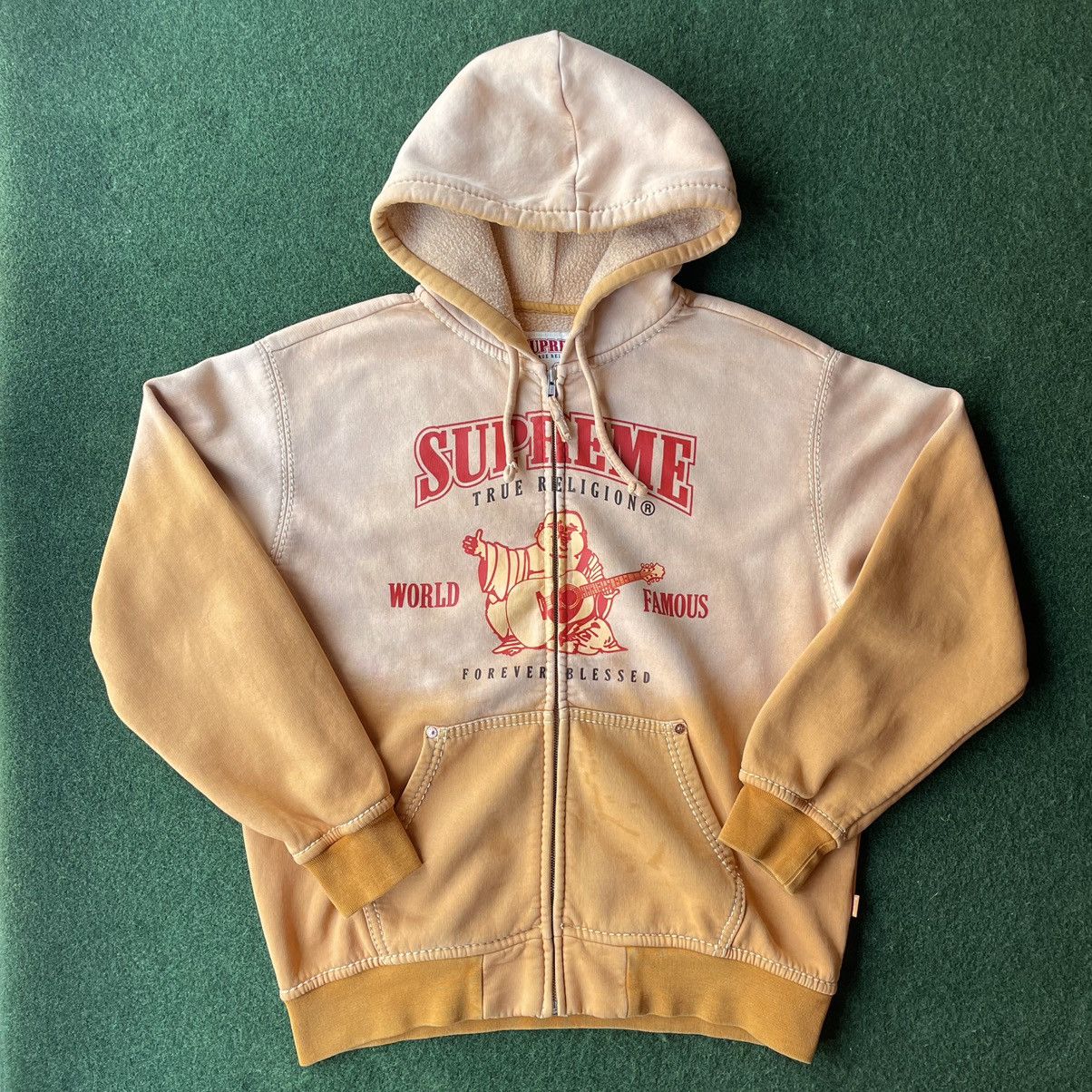 Supreme True Religion Zip Up Hooded Sweatshirt Dusty Orange