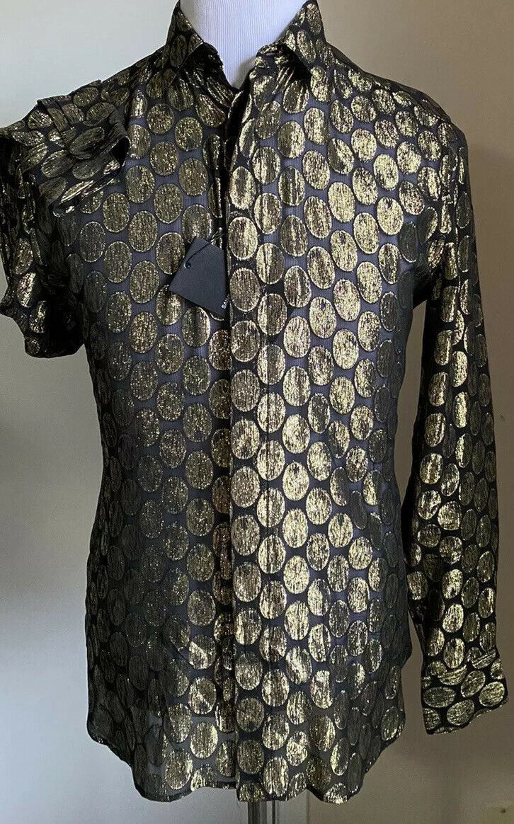 Saint Laurent Paris RARE Shirt in Black & Gold Size US M / EU 48-50 / 2 - 2 Thumbnail