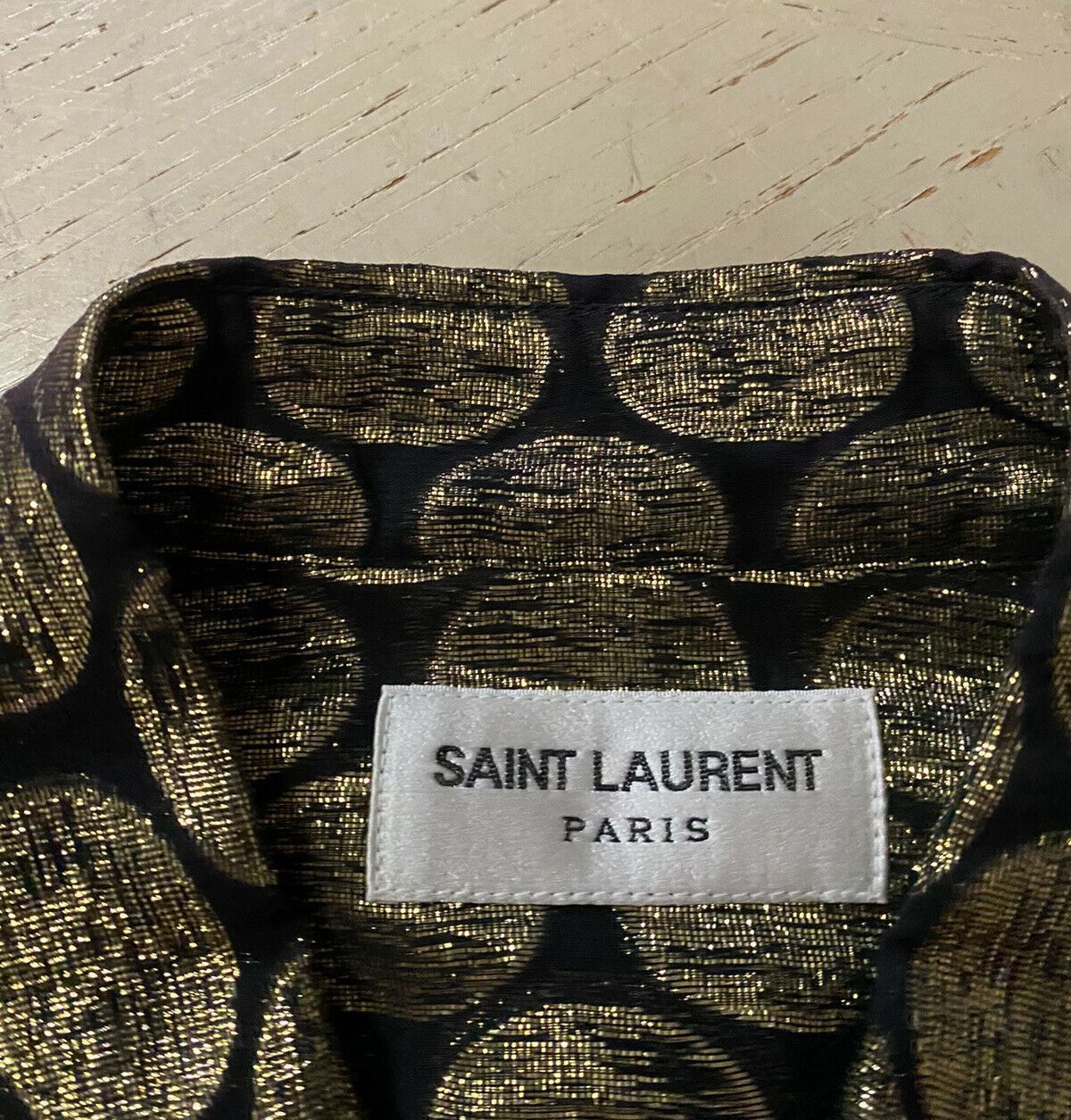 Saint Laurent Paris RARE Shirt in Black & Gold Size US M / EU 48-50 / 2 - 8 Thumbnail