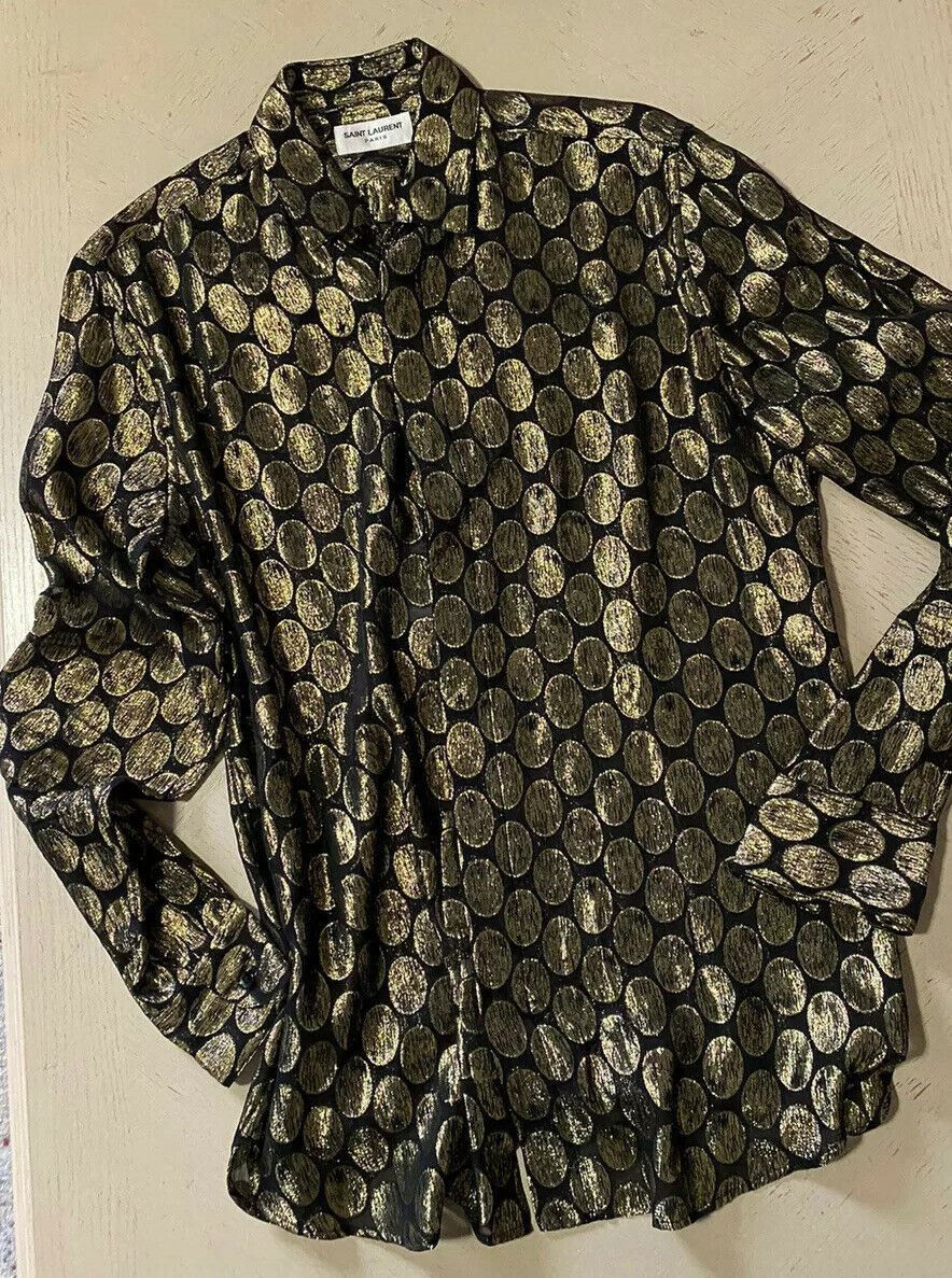 Saint Laurent Paris RARE Shirt in Black & Gold Size US M / EU 48-50 / 2 - 1 Thumbnail
