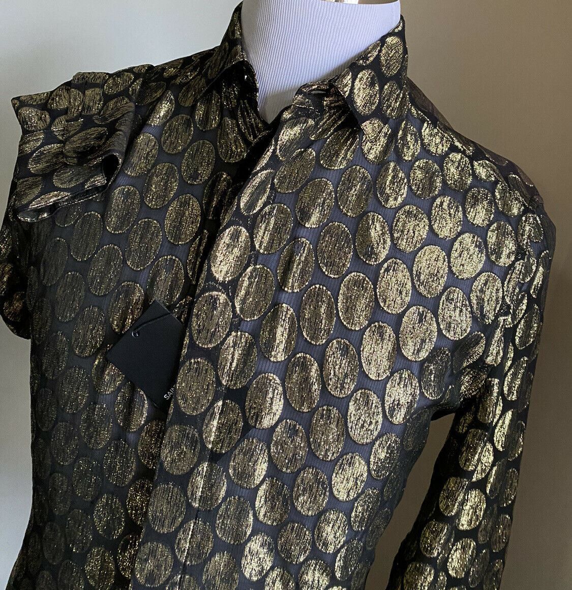 Saint Laurent Paris RARE Shirt in Black & Gold Size US M / EU 48-50 / 2 - 4 Thumbnail