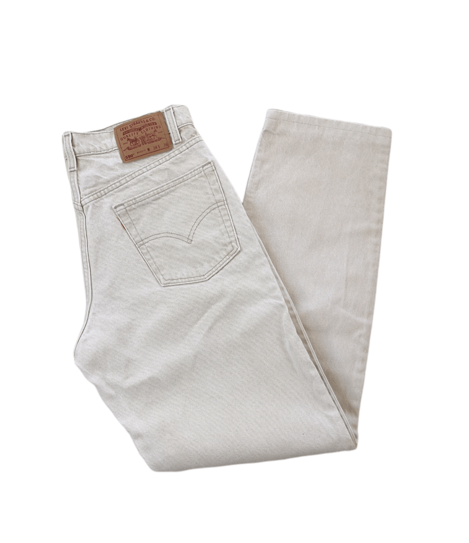 Vintage Levi's 550 denim beige relaxed fit levis jeans 90s