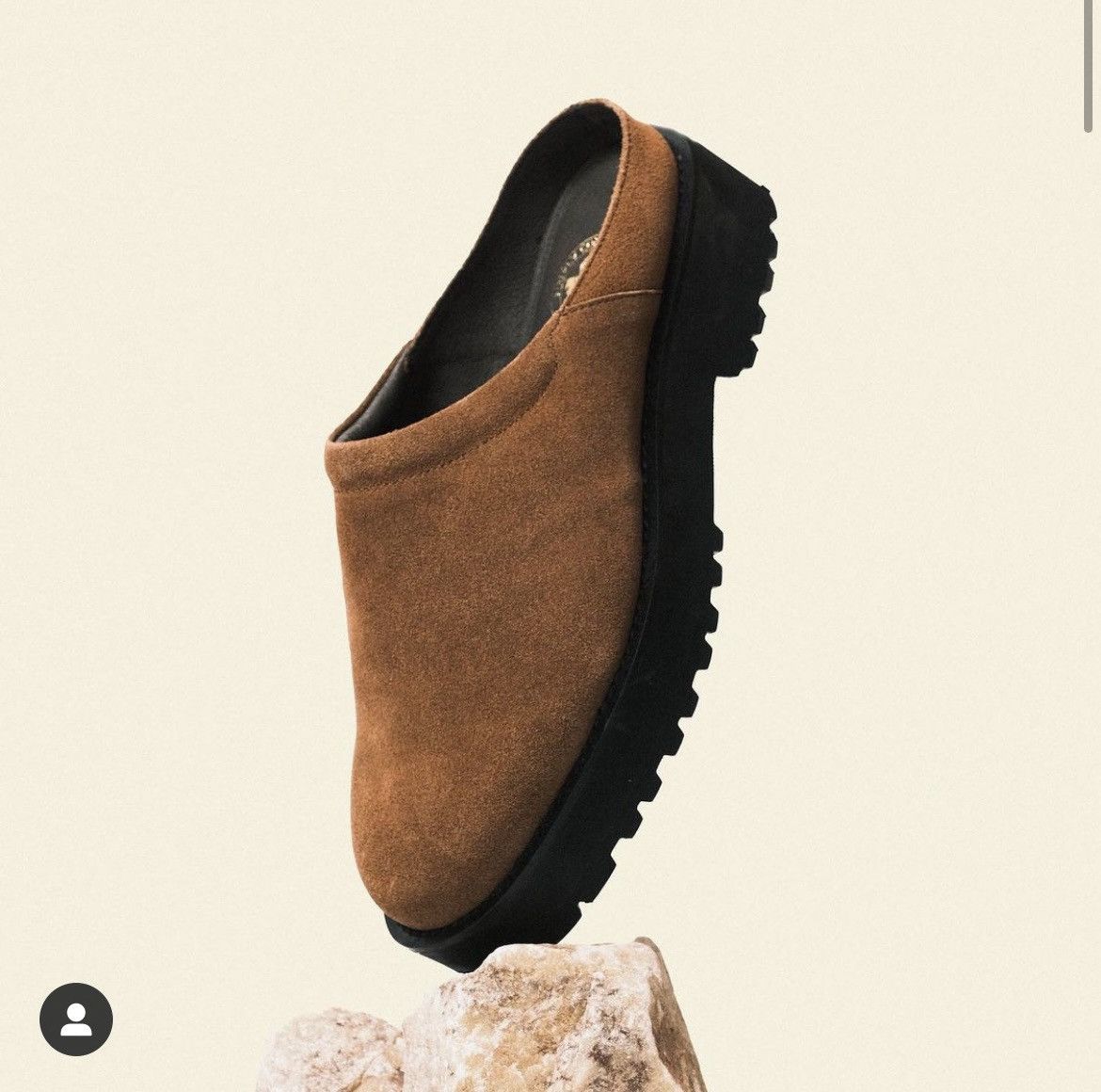 Japanese Brand SimplyComplicated “Tobacco” Suede Lug Mule