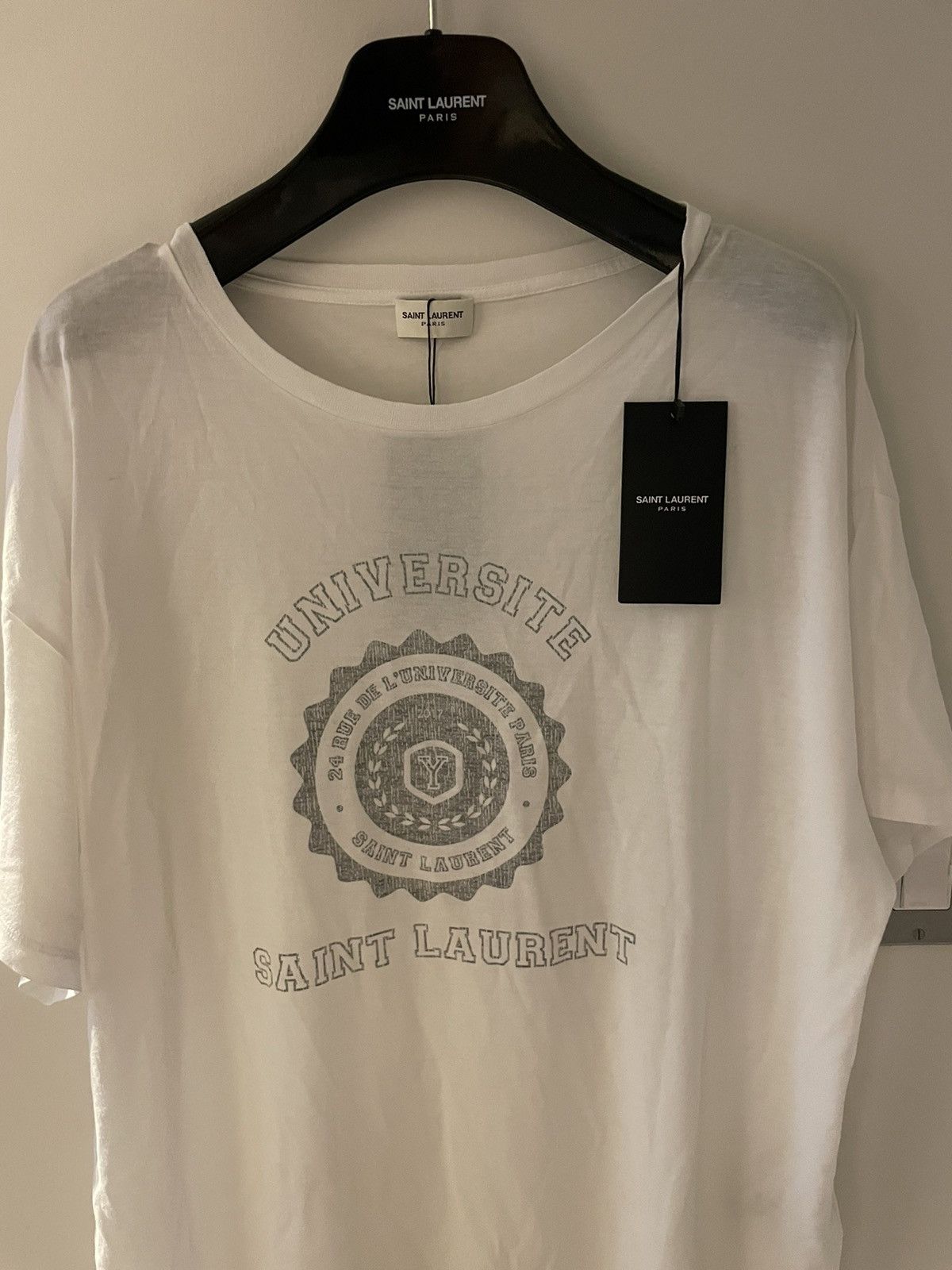 Saint Laurent Paris Super Runway Limited Edition Universite White Tee T-shirt Size US XL / EU 56 / 4 - 21 Thumbnail