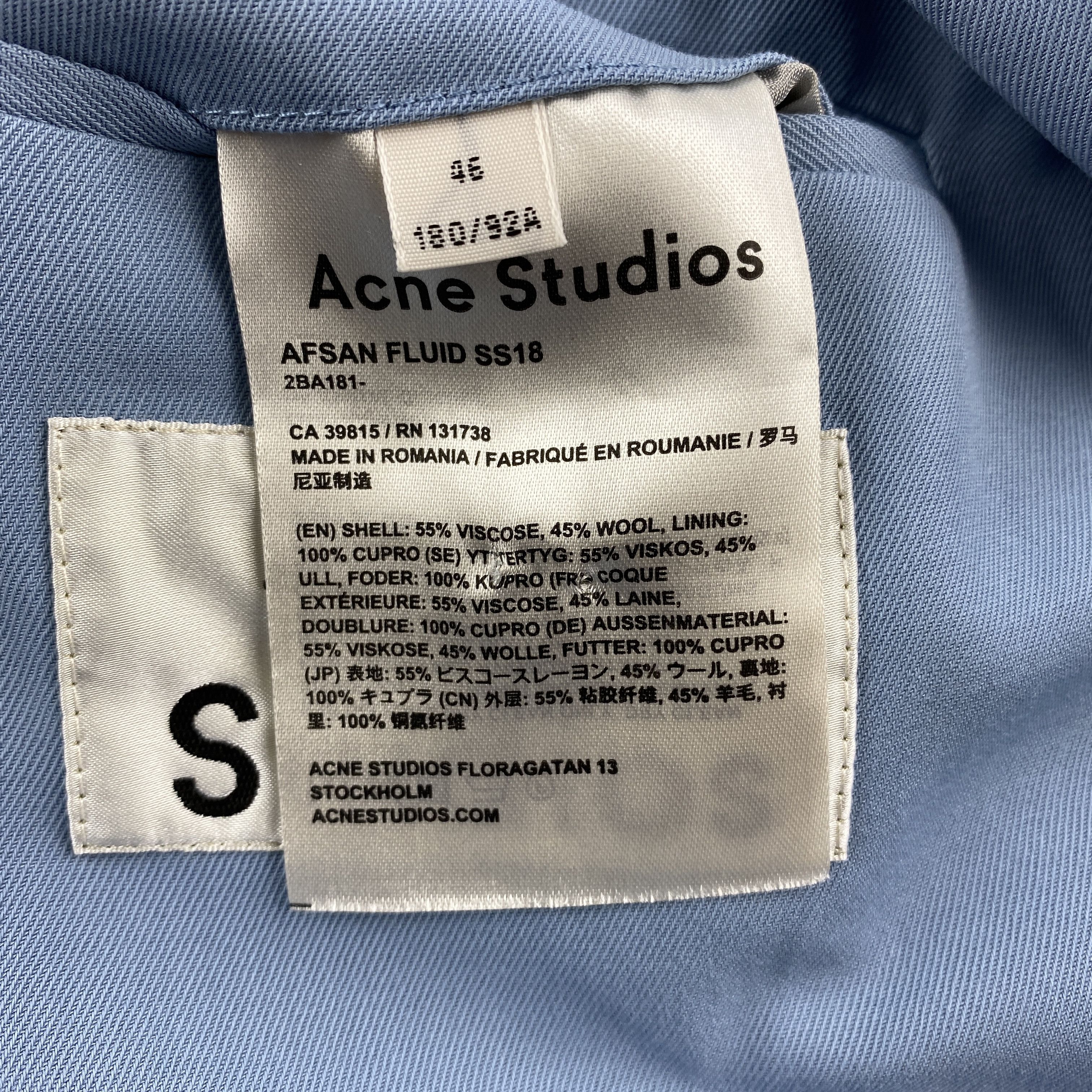 Acne Studios Acne Studios Afdan Fluid SS18 Blazer Size 46S - 5 Thumbnail