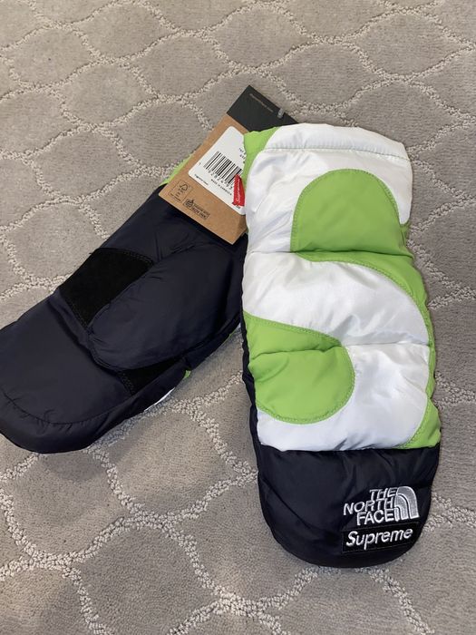 Supreme Supreme The North Face S Logo Nuptse Mitts Lime Green