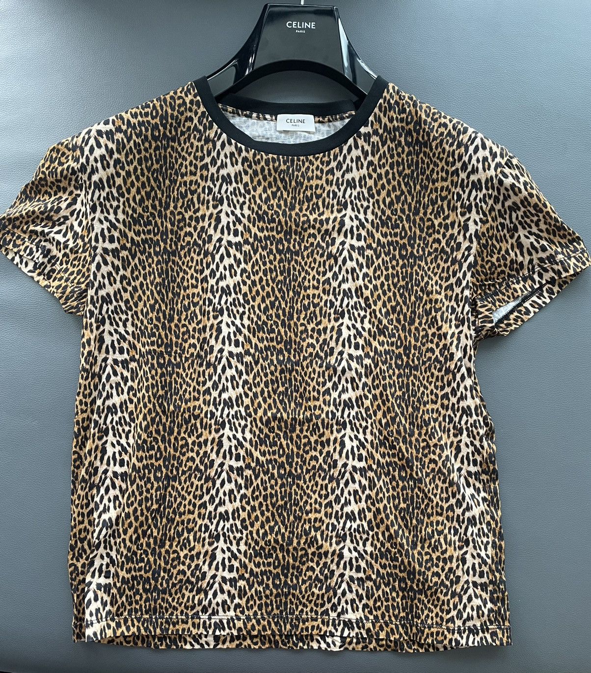 Celine × Hedi Slimane Rare Brand New Classic Hedi Runway Col Rond Leopard Shirt Size US L / EU 52-54 / 3 - 21 Thumbnail