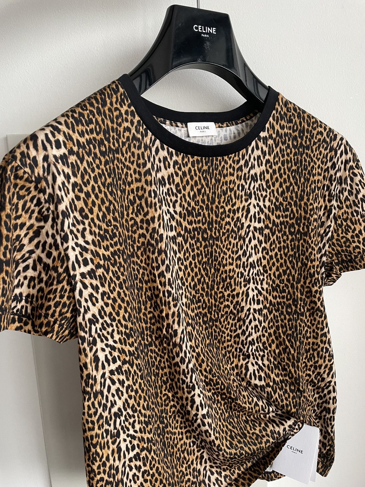 Celine × Hedi Slimane Rare Brand New Classic Hedi Runway Col Rond Leopard Shirt Size US L / EU 52-54 / 3 - 17 Thumbnail