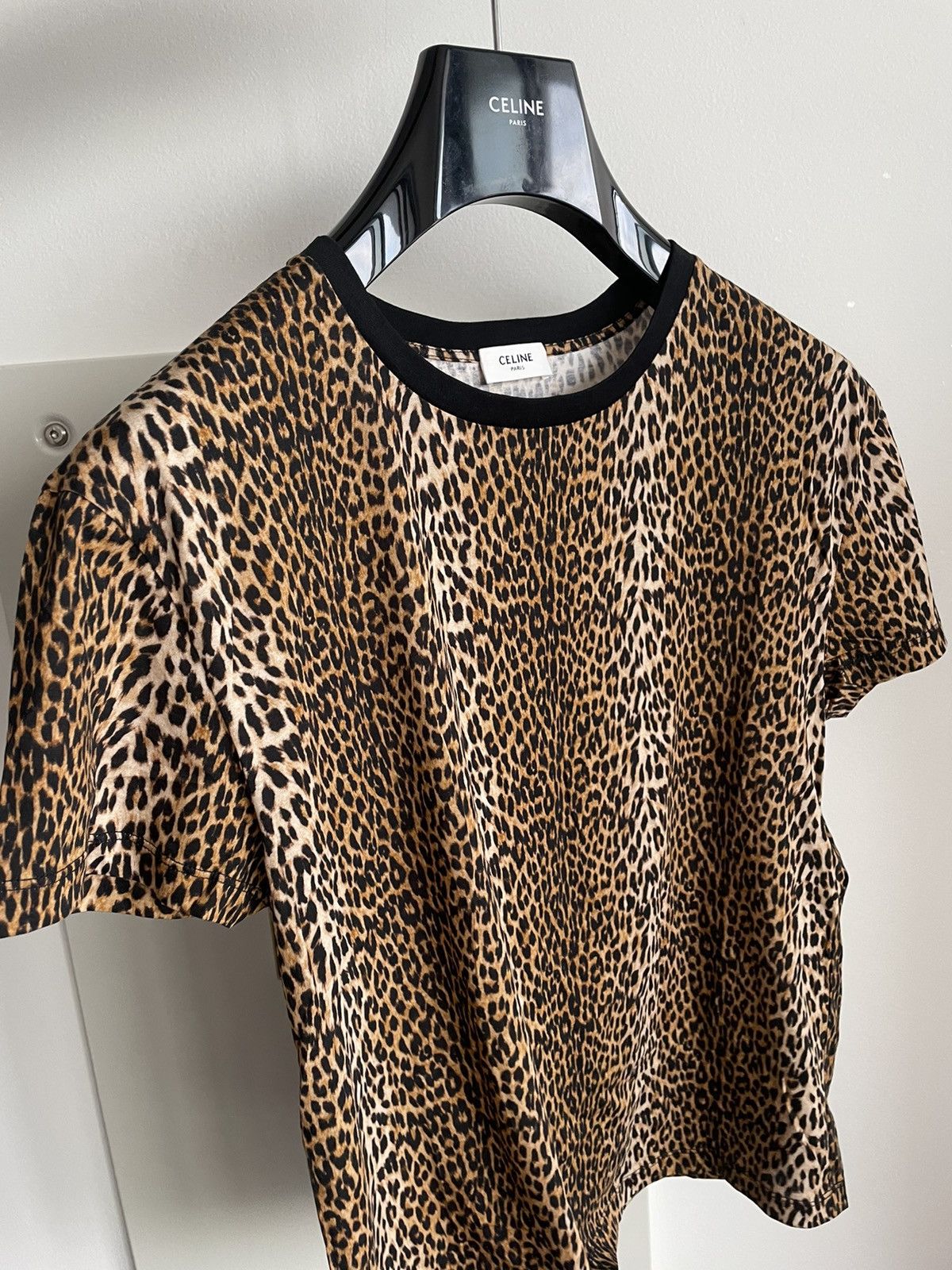 Celine × Hedi Slimane Rare Brand New Classic Hedi Runway Col Rond Leopard Shirt Size US L / EU 52-54 / 3 - 23 Thumbnail