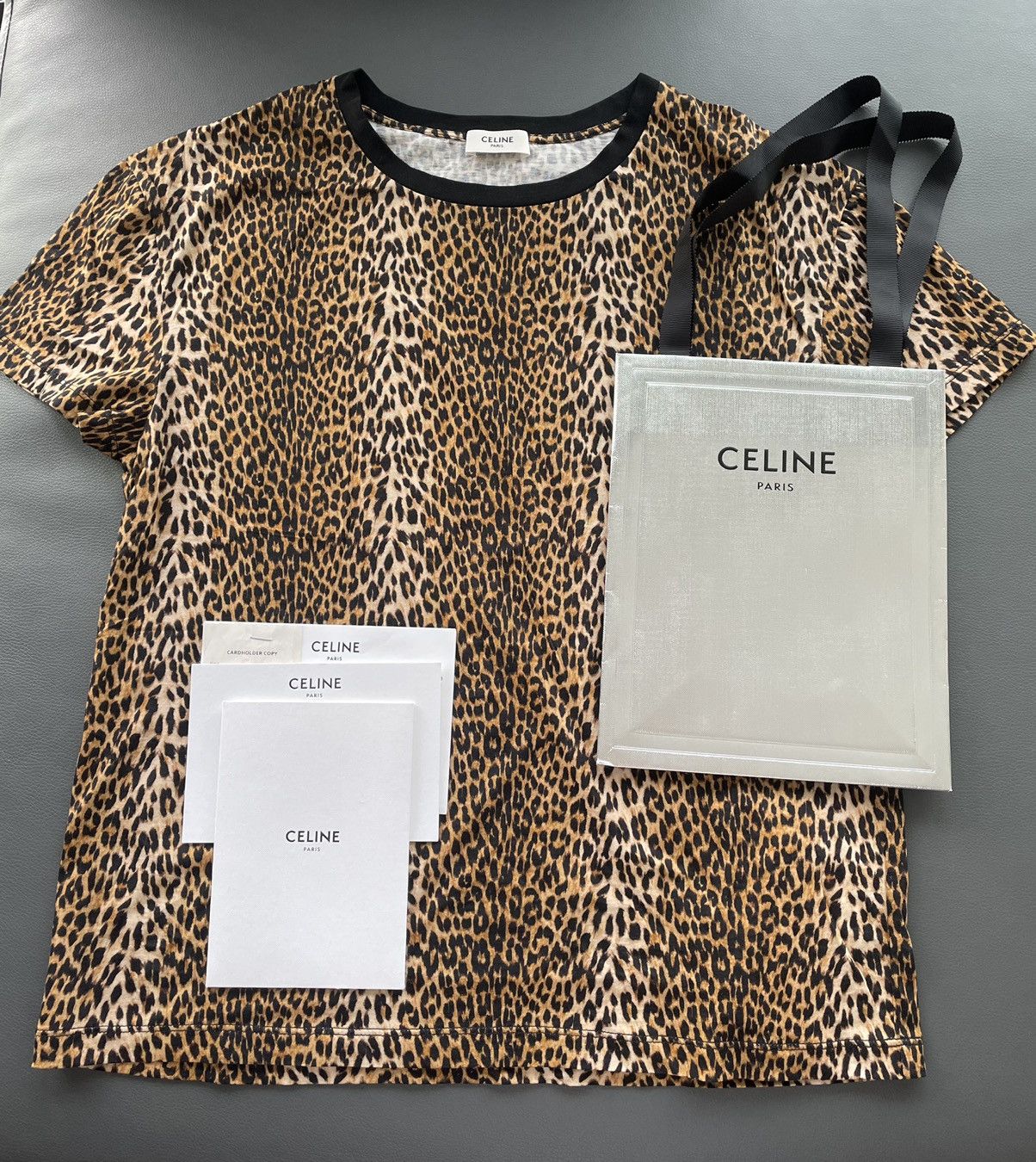 Celine × Hedi Slimane Rare Brand New Classic Hedi Runway Col Rond Leopard Shirt Size US L / EU 52-54 / 3 - 14 Thumbnail