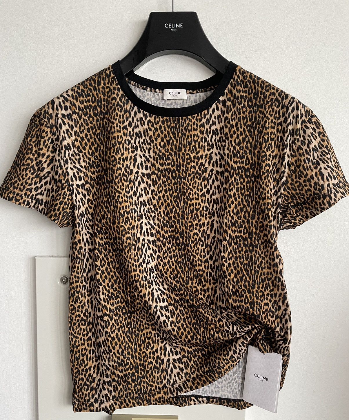 Celine × Hedi Slimane Rare Brand New Classic Hedi Runway Col Rond Leopard Shirt Size US L / EU 52-54 / 3 - 2 Thumbnail
