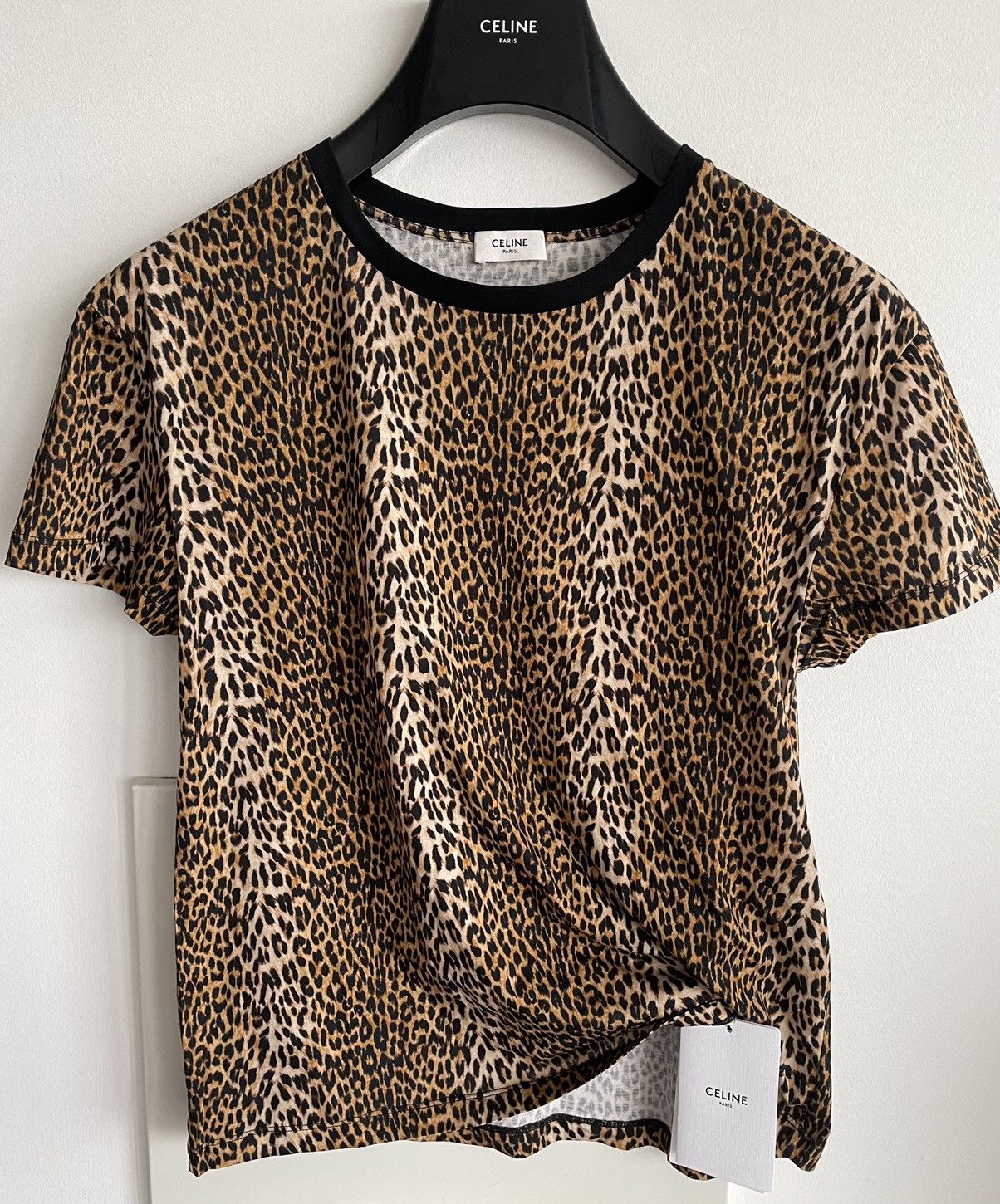Celine × Hedi Slimane Rare Brand New Classic Hedi Runway Col Rond Leopard Shirt Size US L / EU 52-54 / 3 - 16 Thumbnail