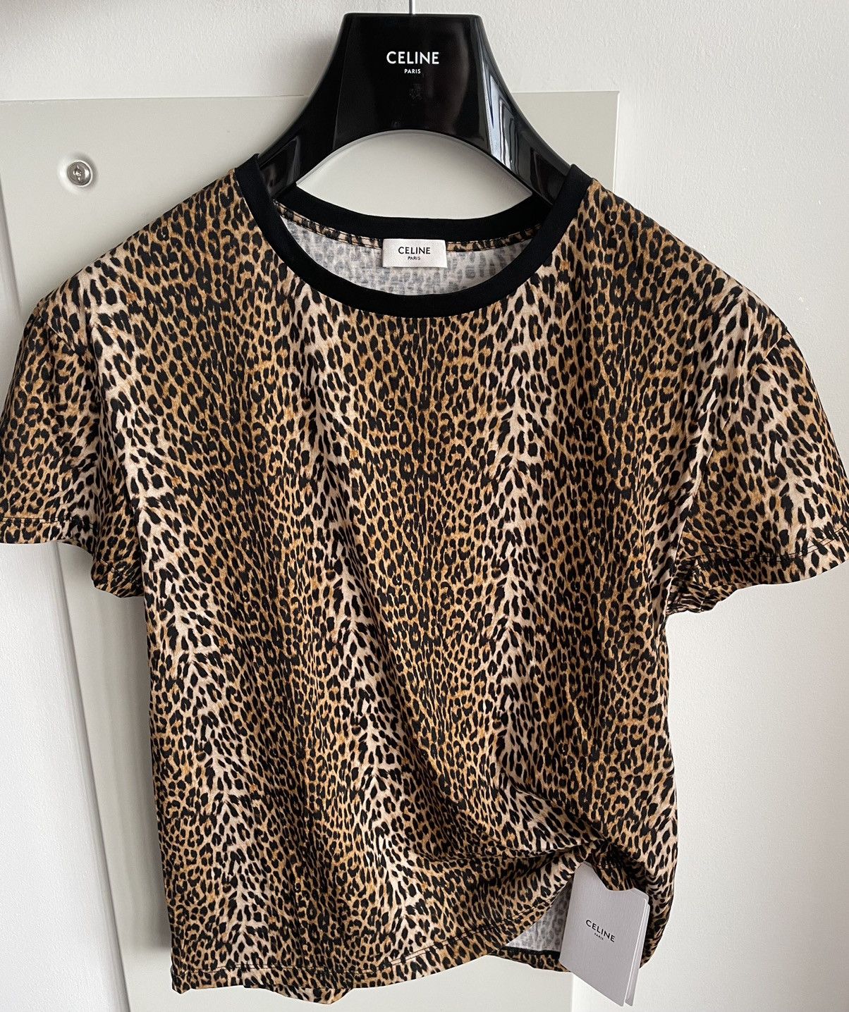 Celine × Hedi Slimane Rare Brand New Classic Hedi Runway Col Rond Leopard Shirt Size US L / EU 52-54 / 3 - 22 Thumbnail