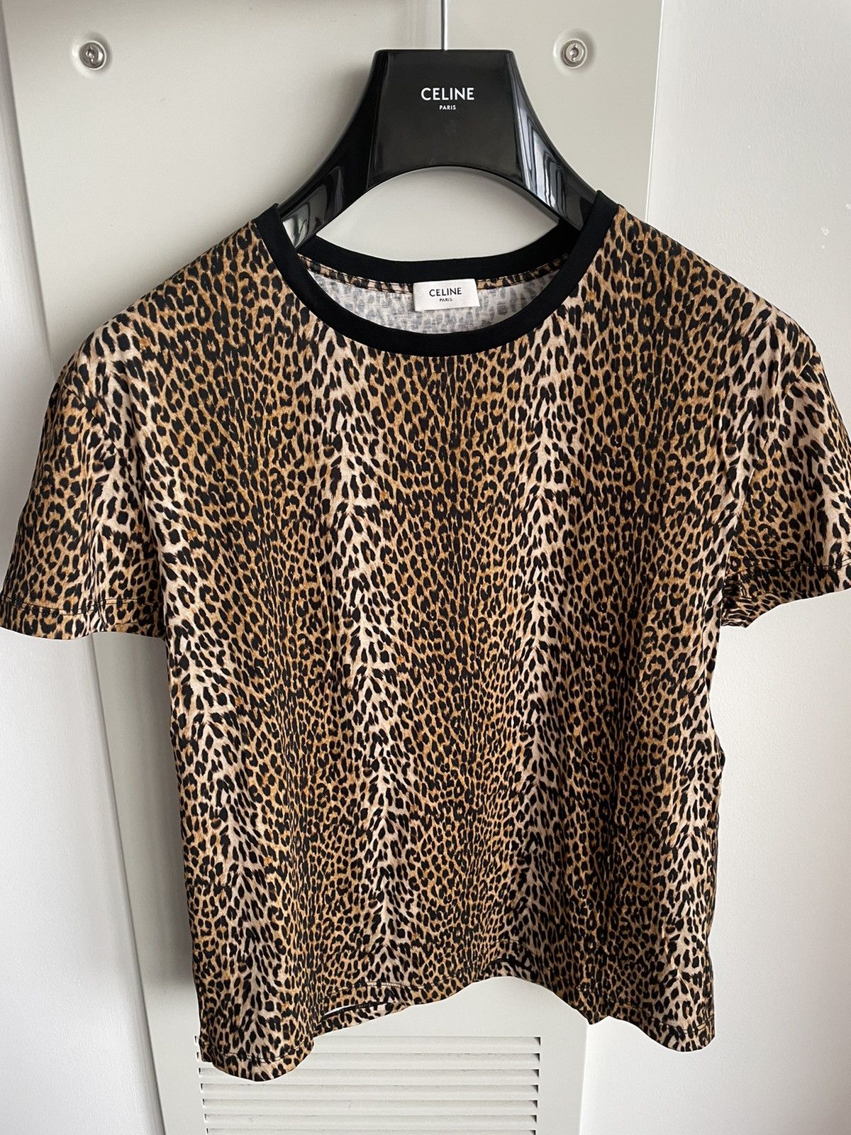 Celine × Hedi Slimane Rare Brand New Classic Hedi Runway Col Rond Leopard Shirt Size US L / EU 52-54 / 3 - 20 Thumbnail