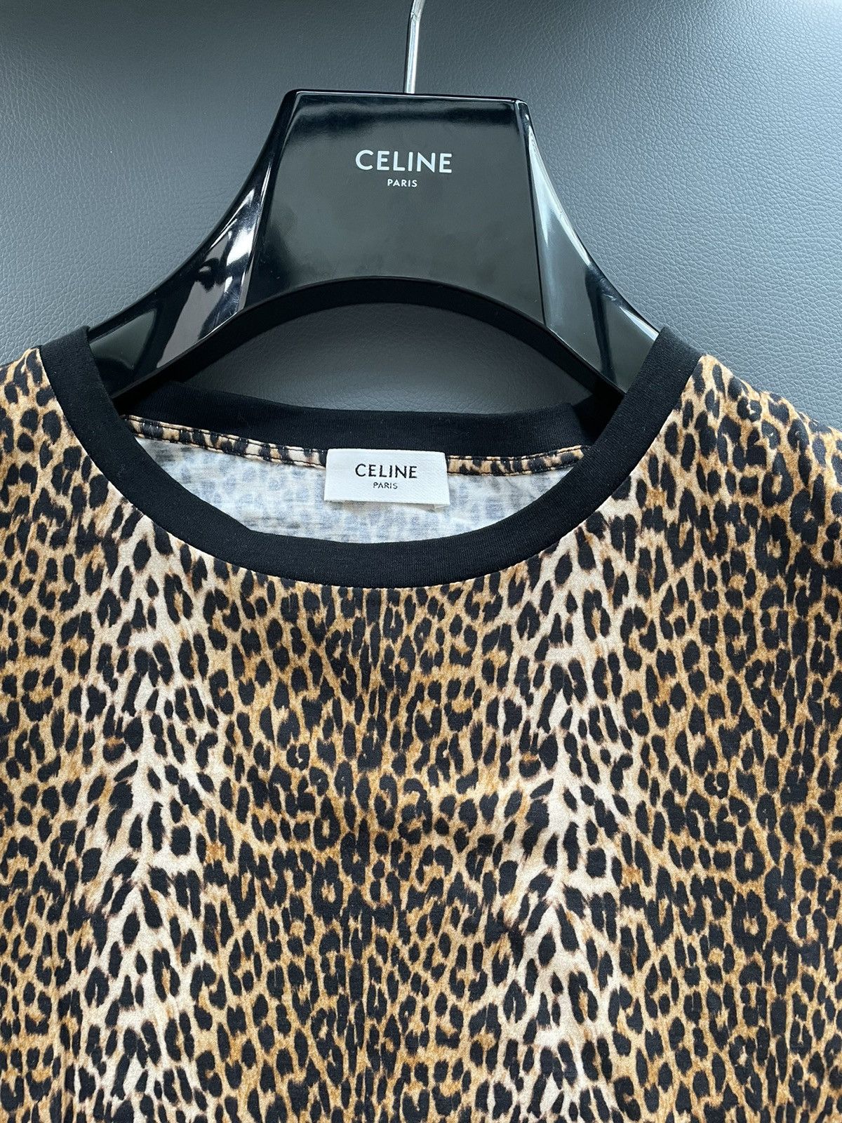 Celine × Hedi Slimane Rare Brand New Classic Hedi Runway Col Rond Leopard Shirt Size US L / EU 52-54 / 3 - 5 Thumbnail