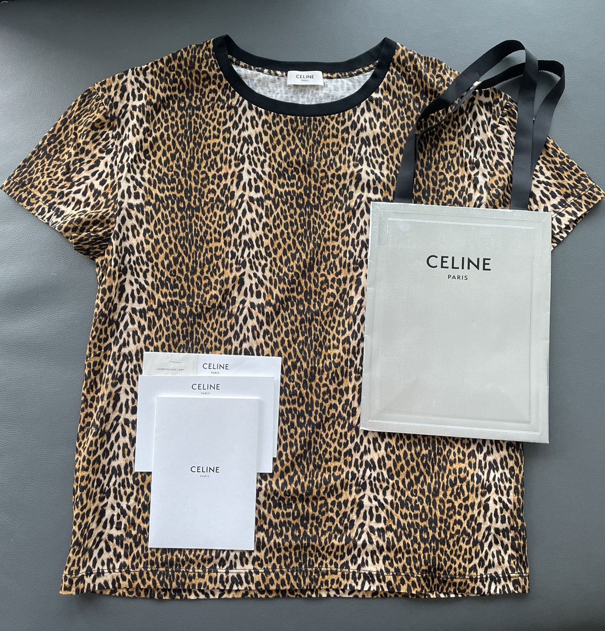 Brown Leopard-Print Silk Crepe de Chine Shirt | CELINE HOMME