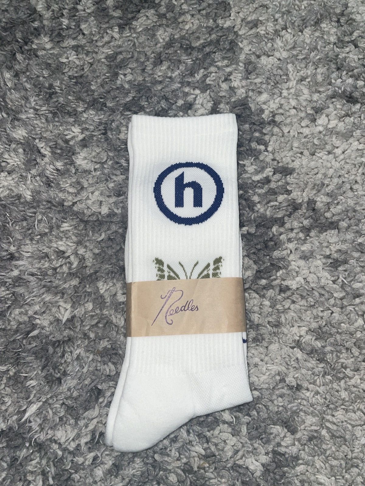 Needles Hidden x Needles White Jacquard Socks | Grailed