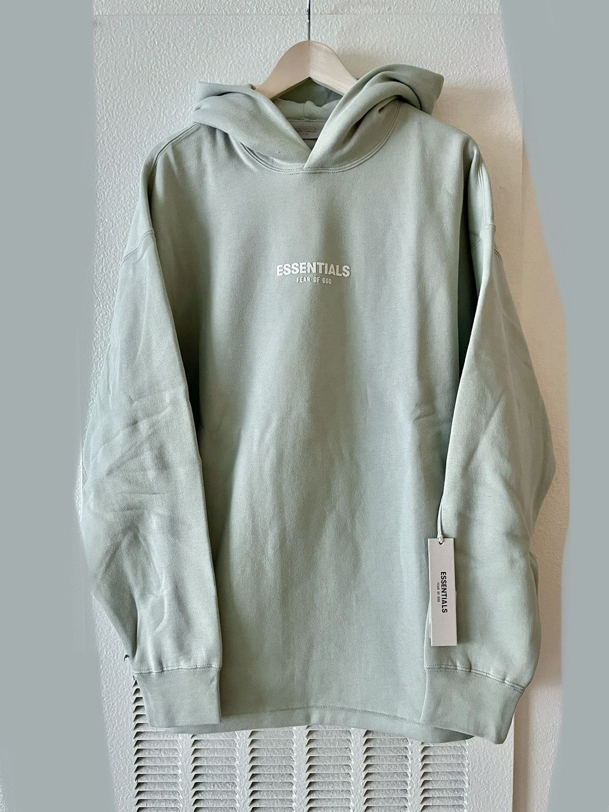 Fear of God Fear of God Essentials Seafoam Relaxed Hoodie XL | Grailed