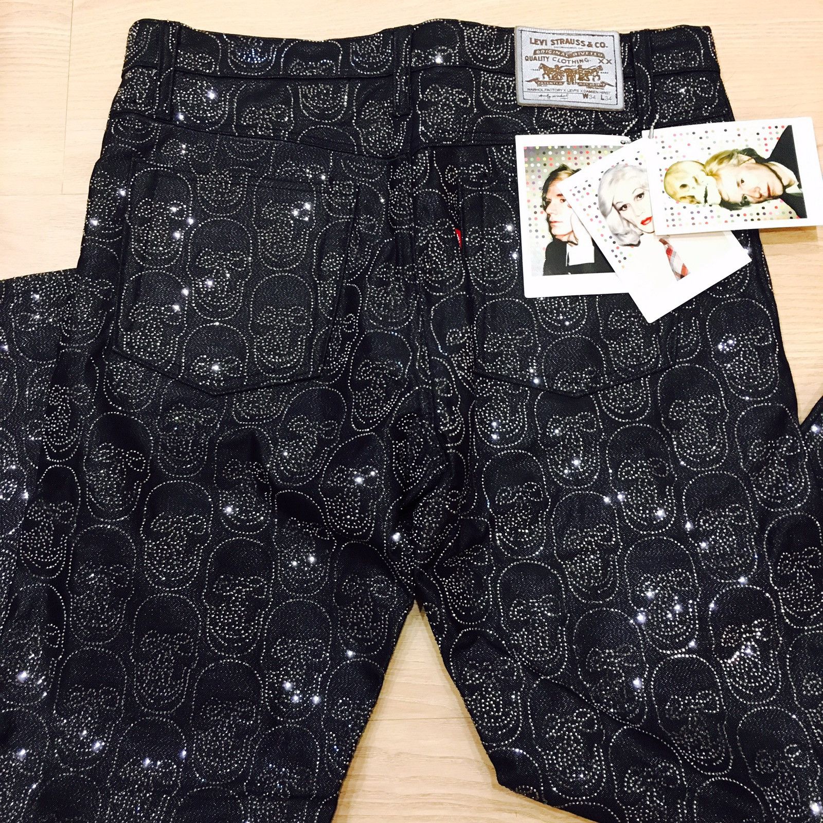 Levis x Damien Hirst x the Andy Warhol x Swarovski crystal Jeans