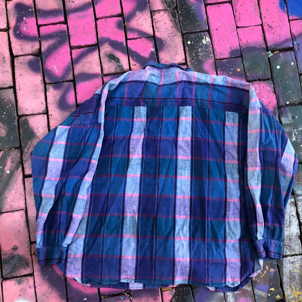 Vintage 80s Plaid Flannel Button Up Shirt business casual Size US XL / EU 56 / 4 - 2 Thumbnail
