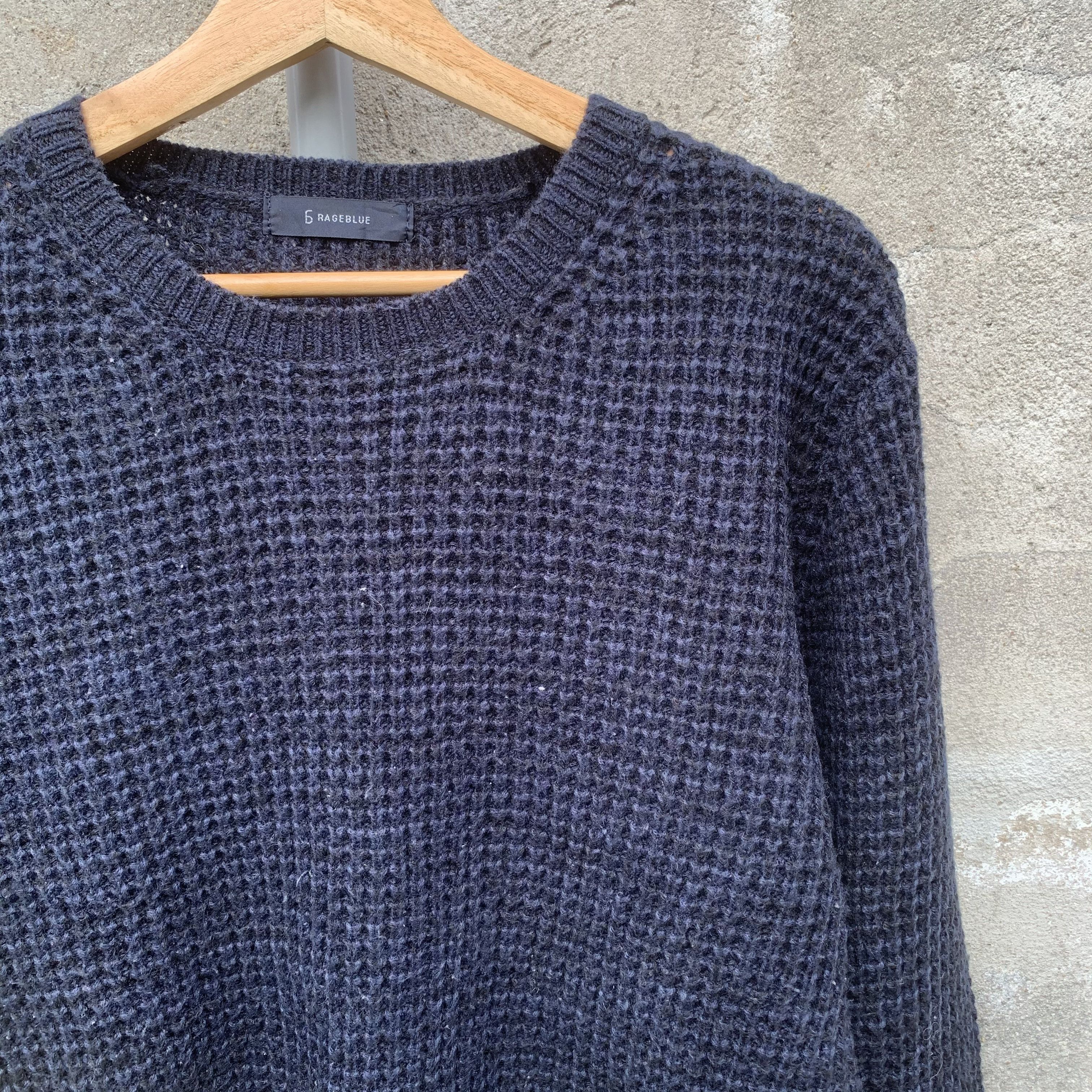 RAGEBLUE Vintage RAGEBLUE Knit Honeycomb Pullover Sweater Size US L / EU 52-54 / 3 - 2 Thumbnail