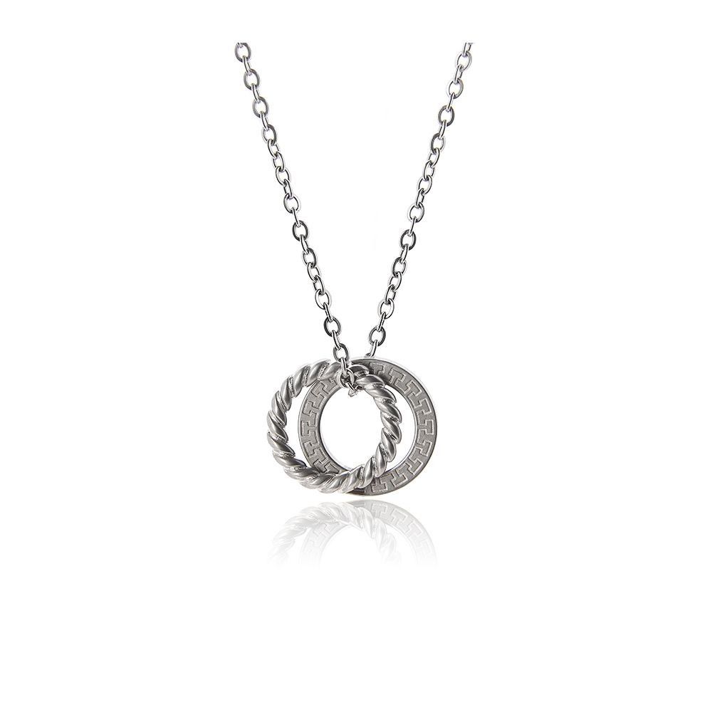 Jewelry × Vintage Vintage Double Ring Pendant Fashion Necklace Size ONE SIZE - 2 Thumbnail